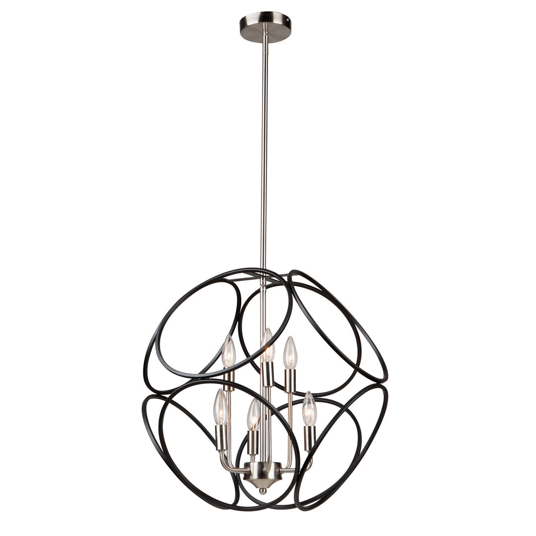 Artcraft Sorrento AC11566NB Chandelier Light - Matte Black & Satin Nickel