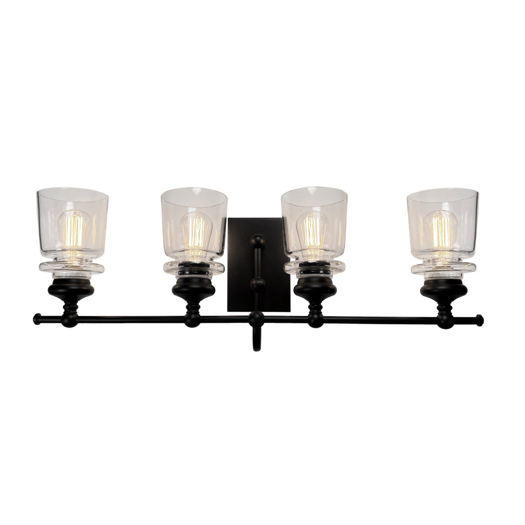 Artcraft Castara AC11594BK Bath Vanity Light 30 in. wide - Black & Brass