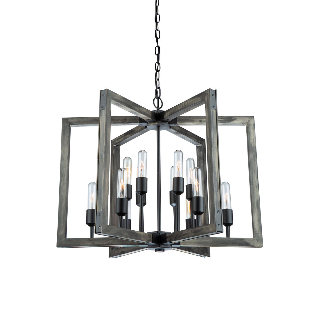 Artcraft Gatehouse AC11652BK Chandelier Light - Beach Wood & Black