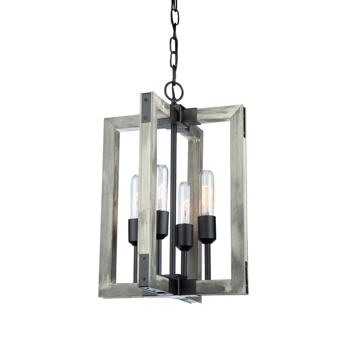 Artcraft Gatehouse AC11654BK Chandelier Light - Beach Wood & Black