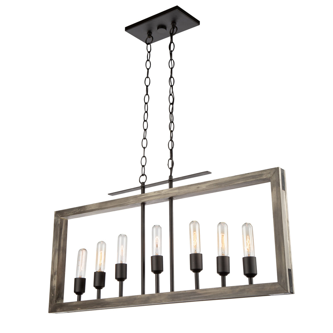 Artcraft Gatehouse AC11657BK Pendant Light - Beach Wood & Black