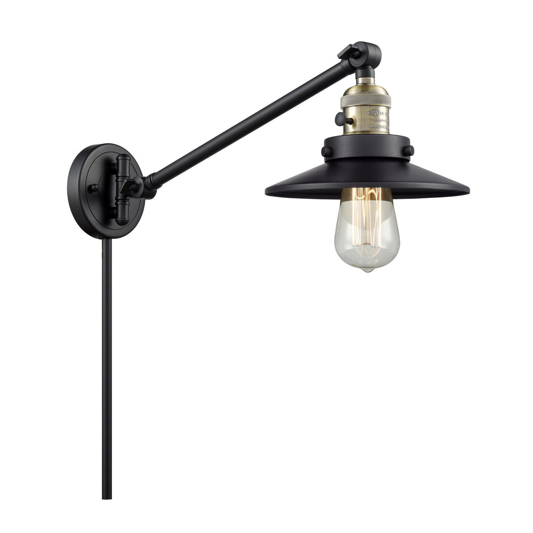 Innovations Lighting 237-BAB-M6-BK  Franklin Restoration Lamp Black Antique Brass