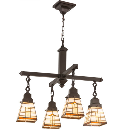 Meyda Tiffany Arrowhead Mission 103043 Chandelier Light - Ca Beige Amber