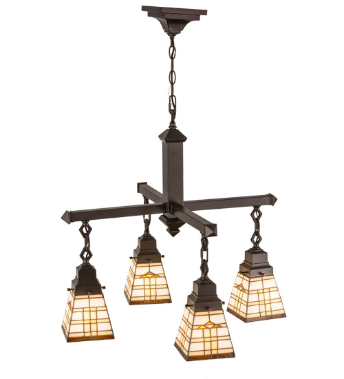Meyda Tiffany Arrowhead Mission 103043 Chandelier Light - Ca Beige Amber