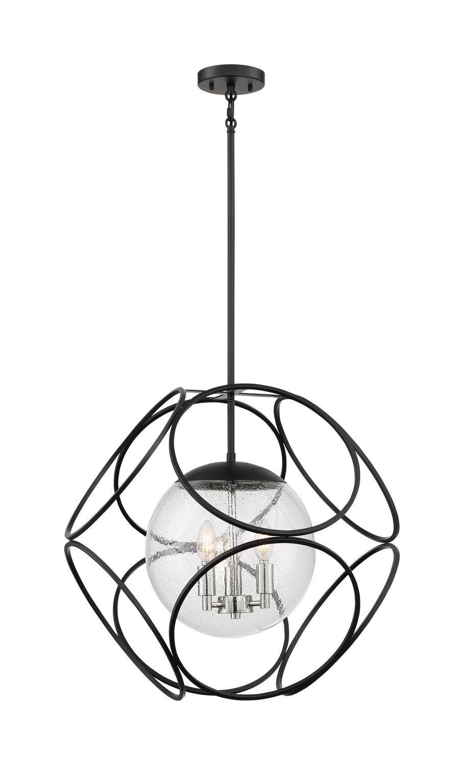 Nuvo Aurora 60-6937 Pendant Light - Black / Polished Nickel