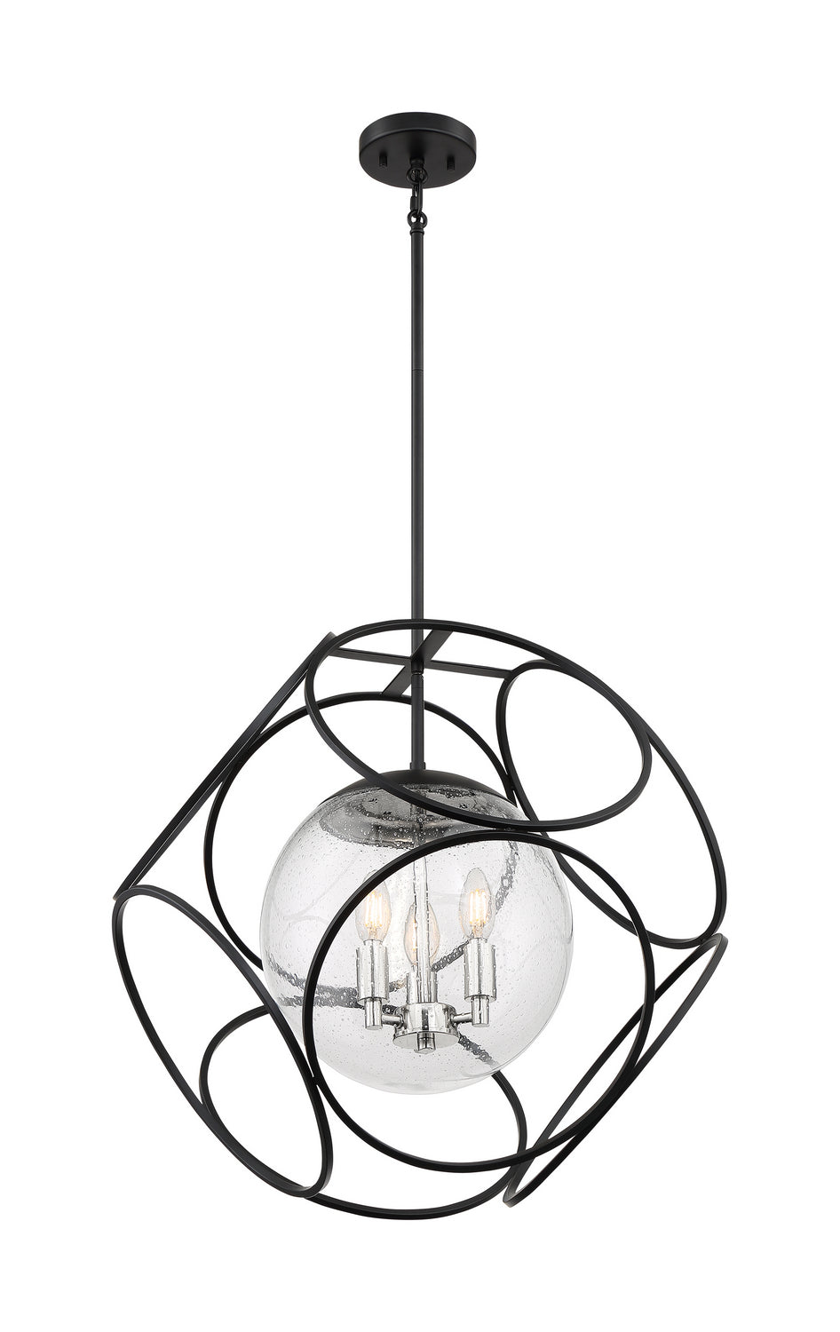 Nuvo Aurora 60-6937 Pendant Light - Black / Polished Nickel