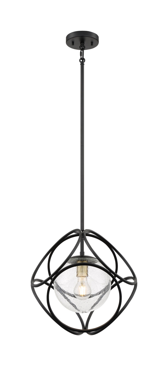 Nuvo Aurora 60-6945 Pendant Light - Black / Vintage Brass