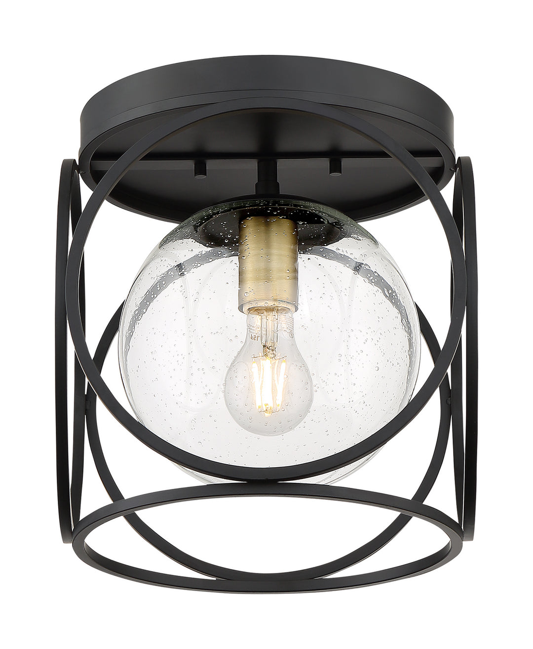 Nuvo Aurora 60-6946 Ceiling Light - Black / Vintage Brass