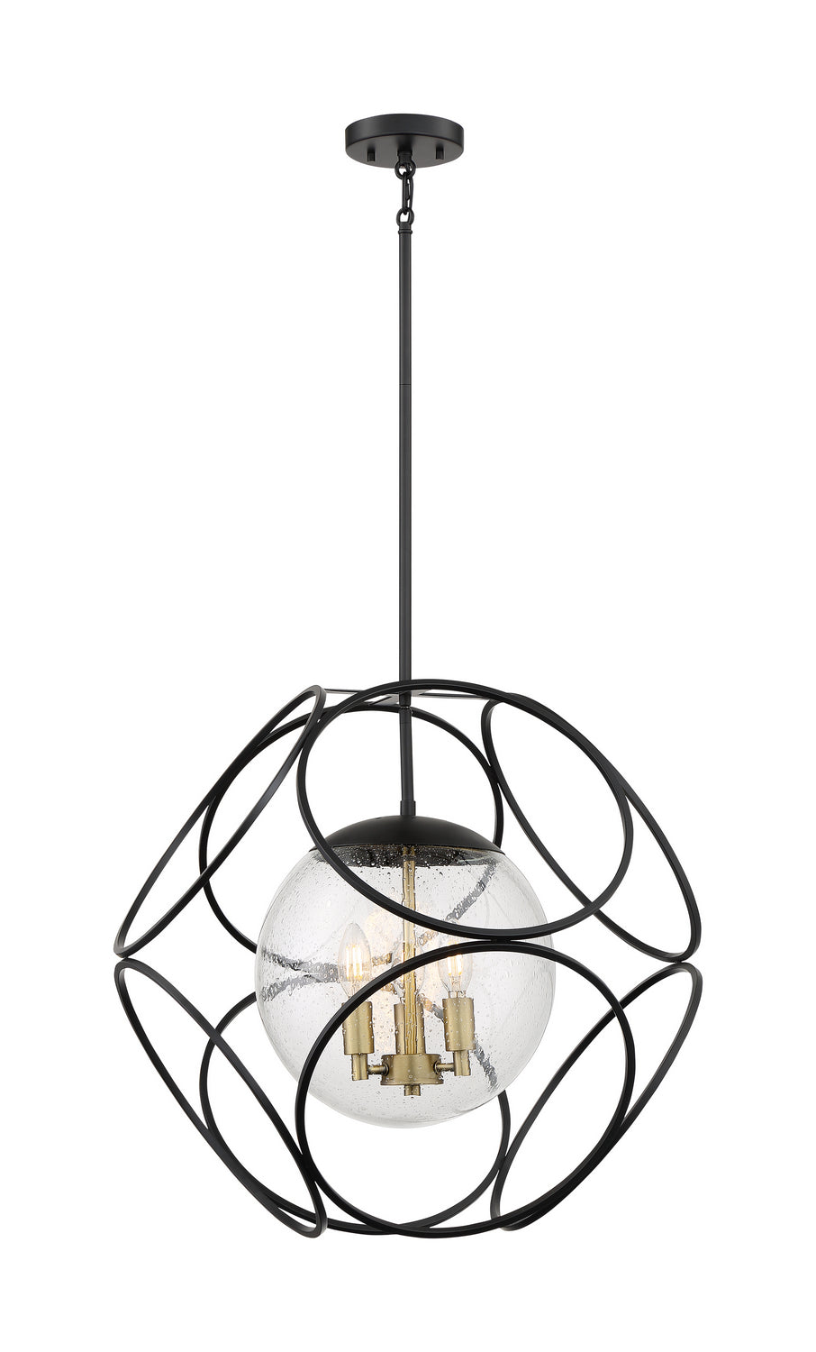 Nuvo Aurora 60-6947 Pendant Light - Black / Vintage Brass