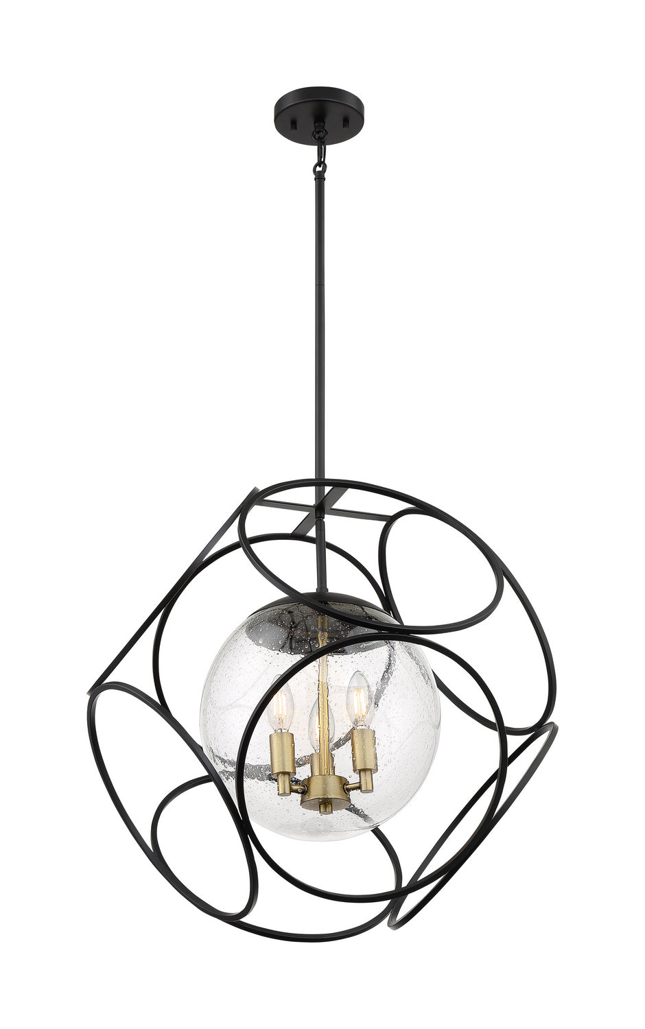 Nuvo Aurora 60-6947 Pendant Light - Black / Vintage Brass