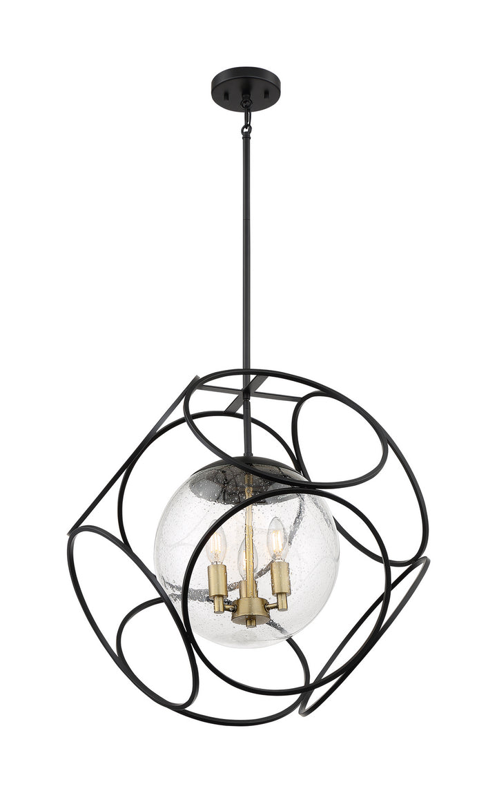 Nuvo Aurora 60-6947 Pendant Light - Black / Vintage Brass
