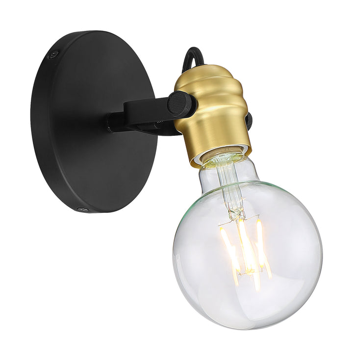 Nuvo Mantra 60-6981 Wall Light - Black / Brass Accents