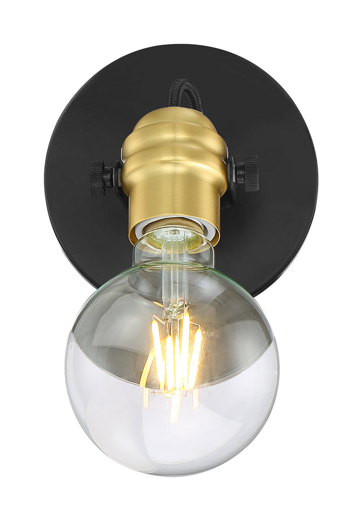 Nuvo Mantra 60-6981 Wall Light - Black / Brass Accents