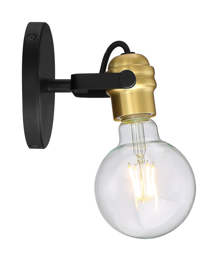 Nuvo Mantra 60-6981 Wall Light - Black / Brass Accents
