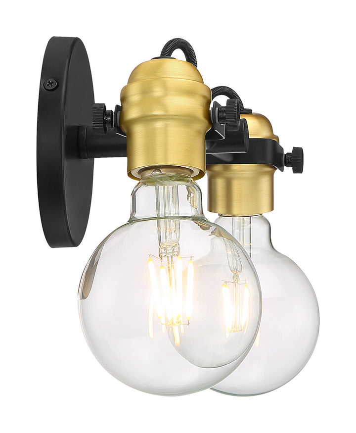 Nuvo Mantra 60-6982 Bath Vanity Light 15 in. wide - Black / Brushed Brass