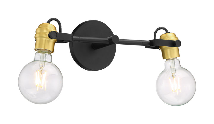 Nuvo Mantra 60-6982 Bath Vanity Light 15 in. wide - Black / Brushed Brass