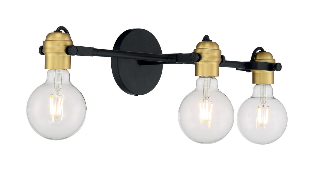 Nuvo Mantra 60-6983 Bath Vanity Light 23 in. wide - Black / Brushed Brass