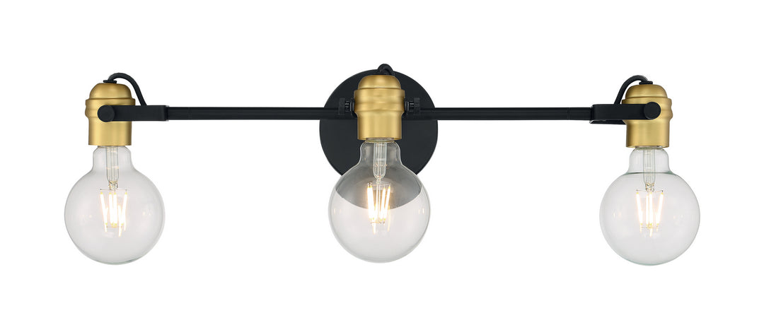 Nuvo Mantra 60-6983 Bath Vanity Light 23 in. wide - Black / Brushed Brass
