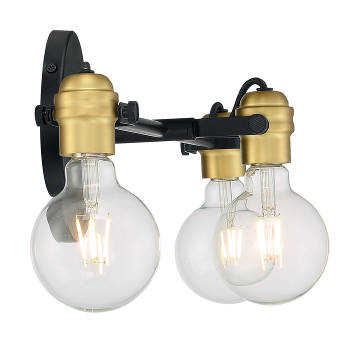 Nuvo Mantra 60-6983 Bath Vanity Light 23 in. wide - Black / Brushed Brass