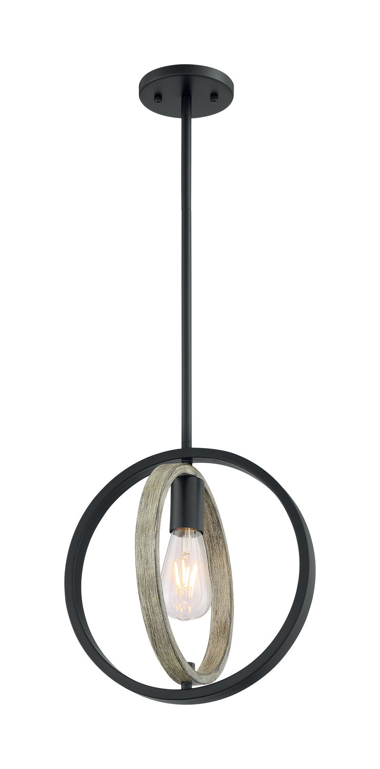Nuvo Augusta 60-6984 Pendant Light - Black / Wood