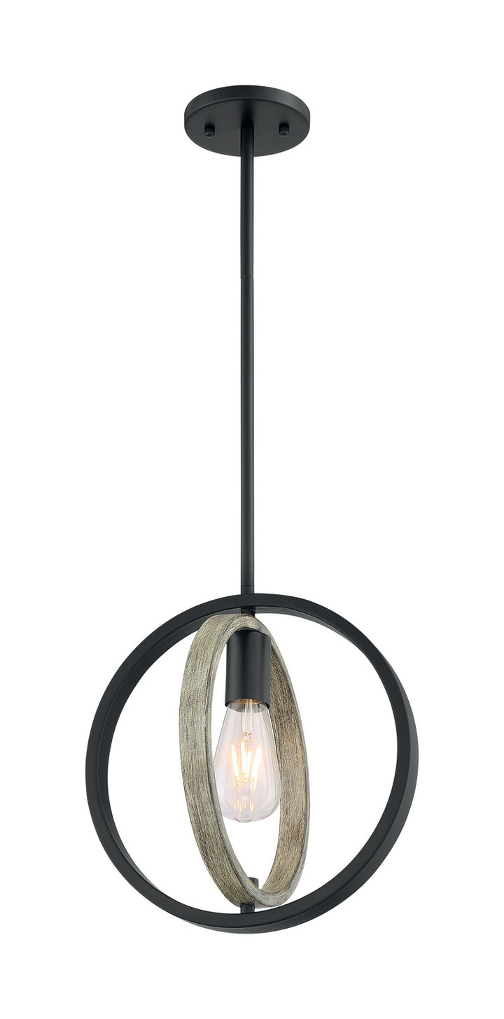 Nuvo Augusta 60-6984 Pendant Light - Black / Wood