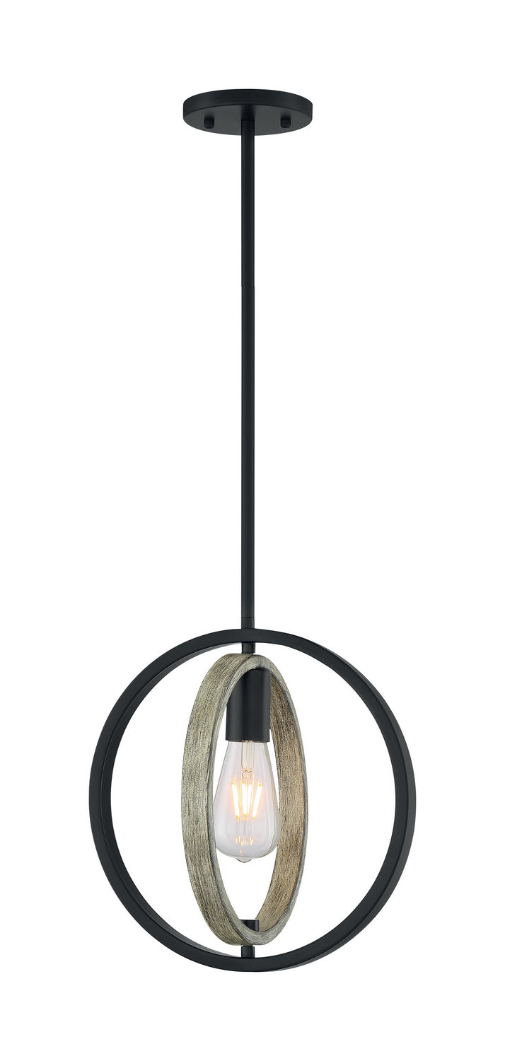 Nuvo Augusta 60-6984 Pendant Light - Black / Wood