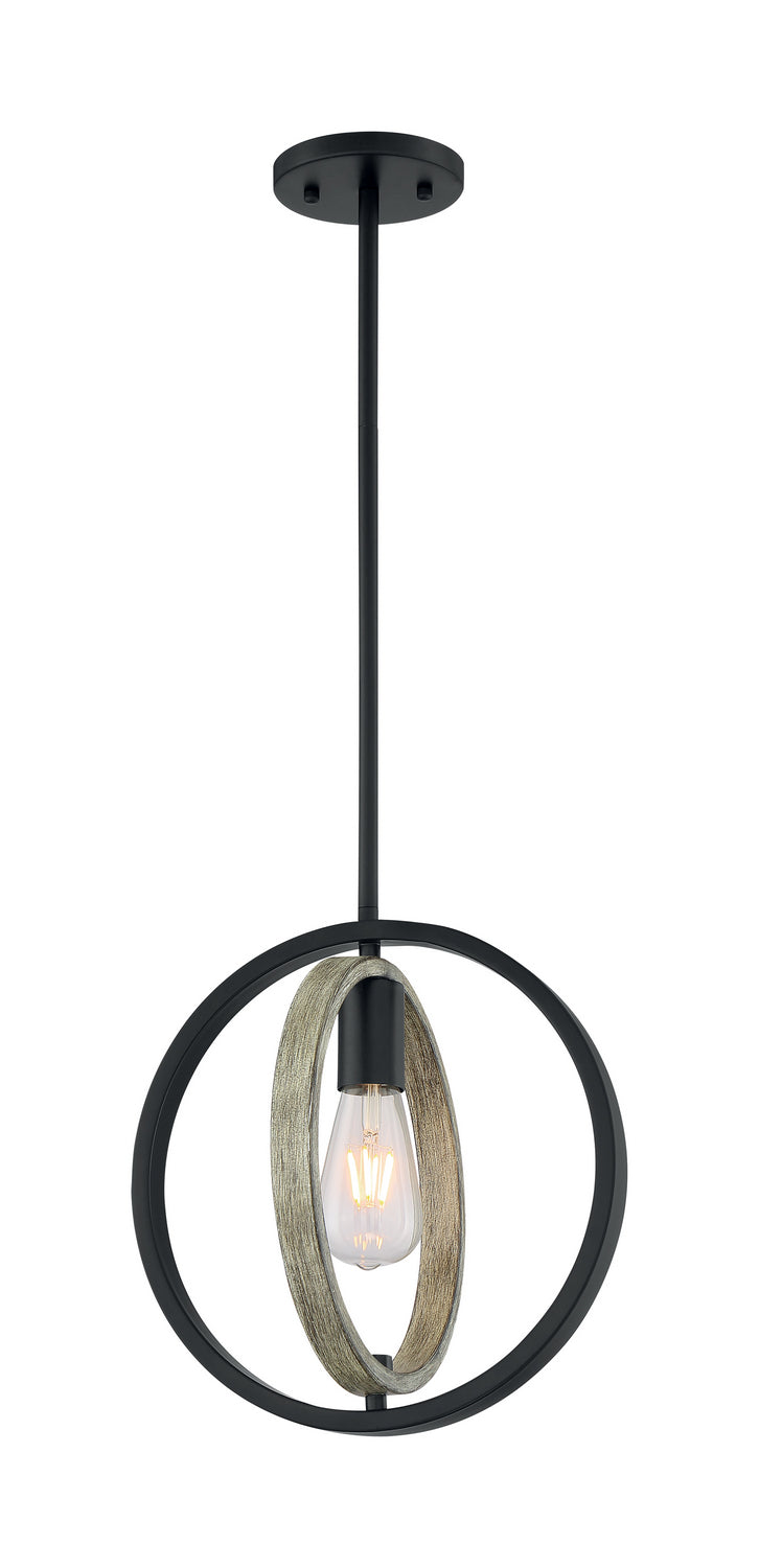 Nuvo Augusta 60-6984 Pendant Light - Black / Wood