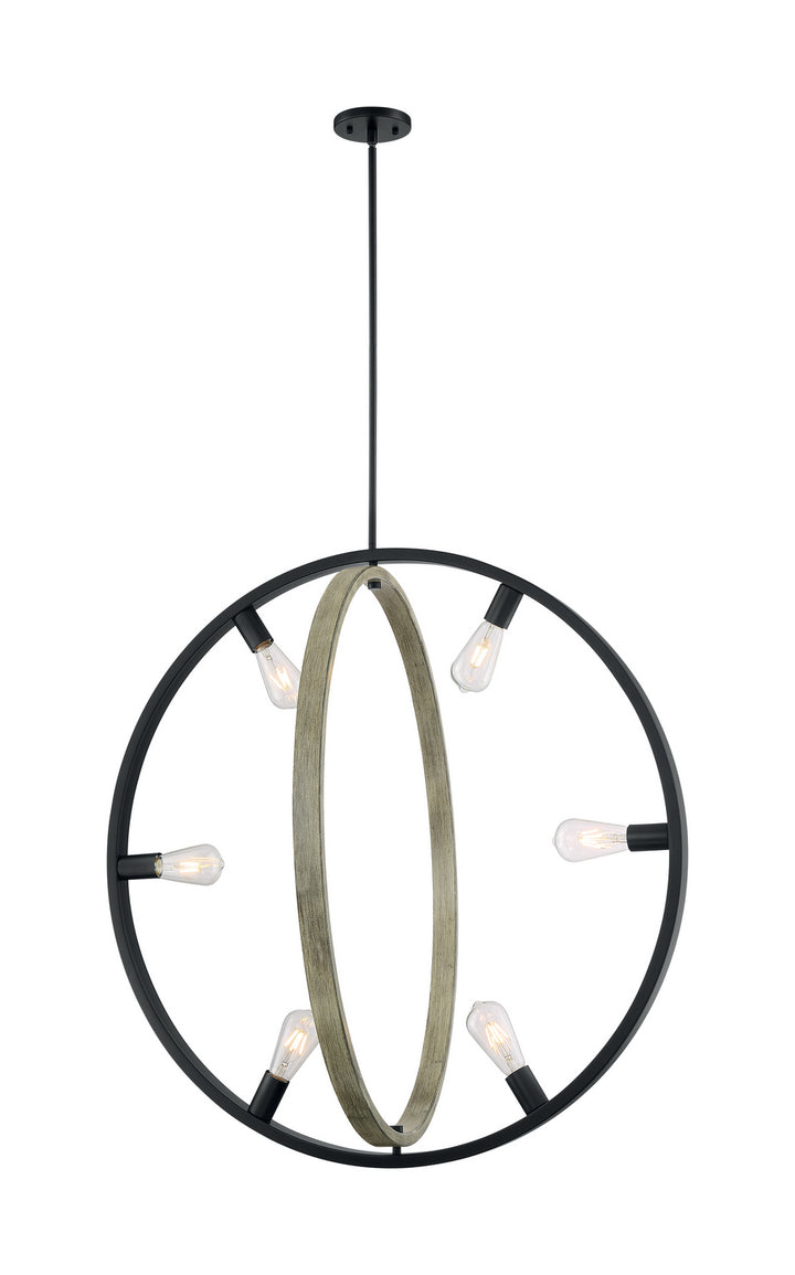 Nuvo Augusta 60-6986 Pendant Light - Black / Wood