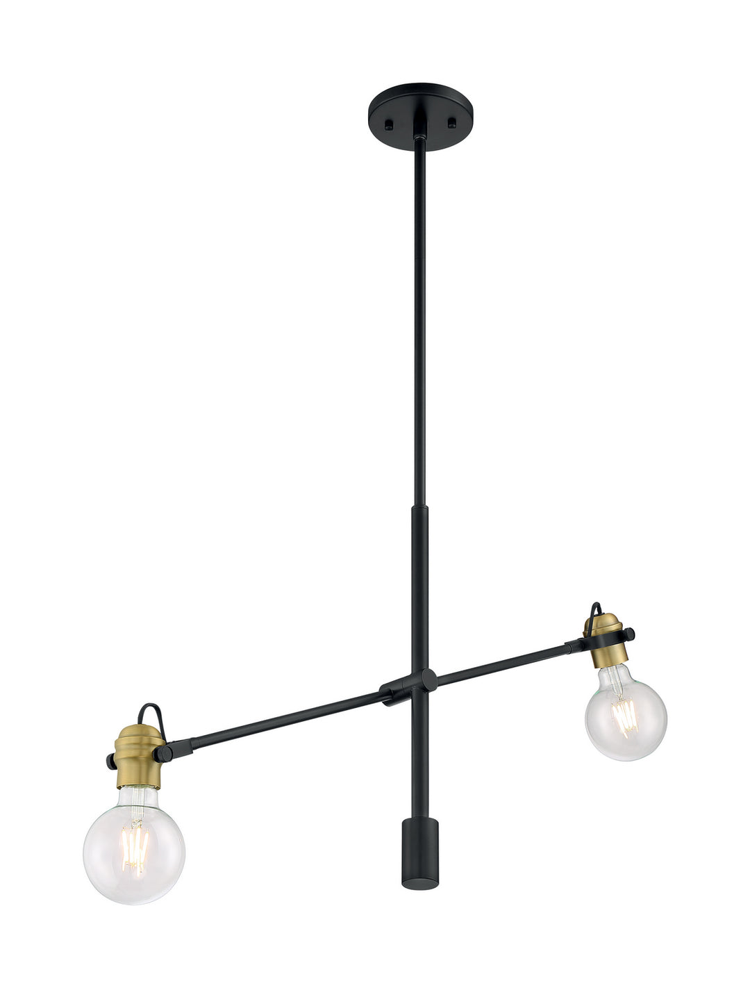 Nuvo Mantra 60-6988 Pendant Light - Black / Brass Accents