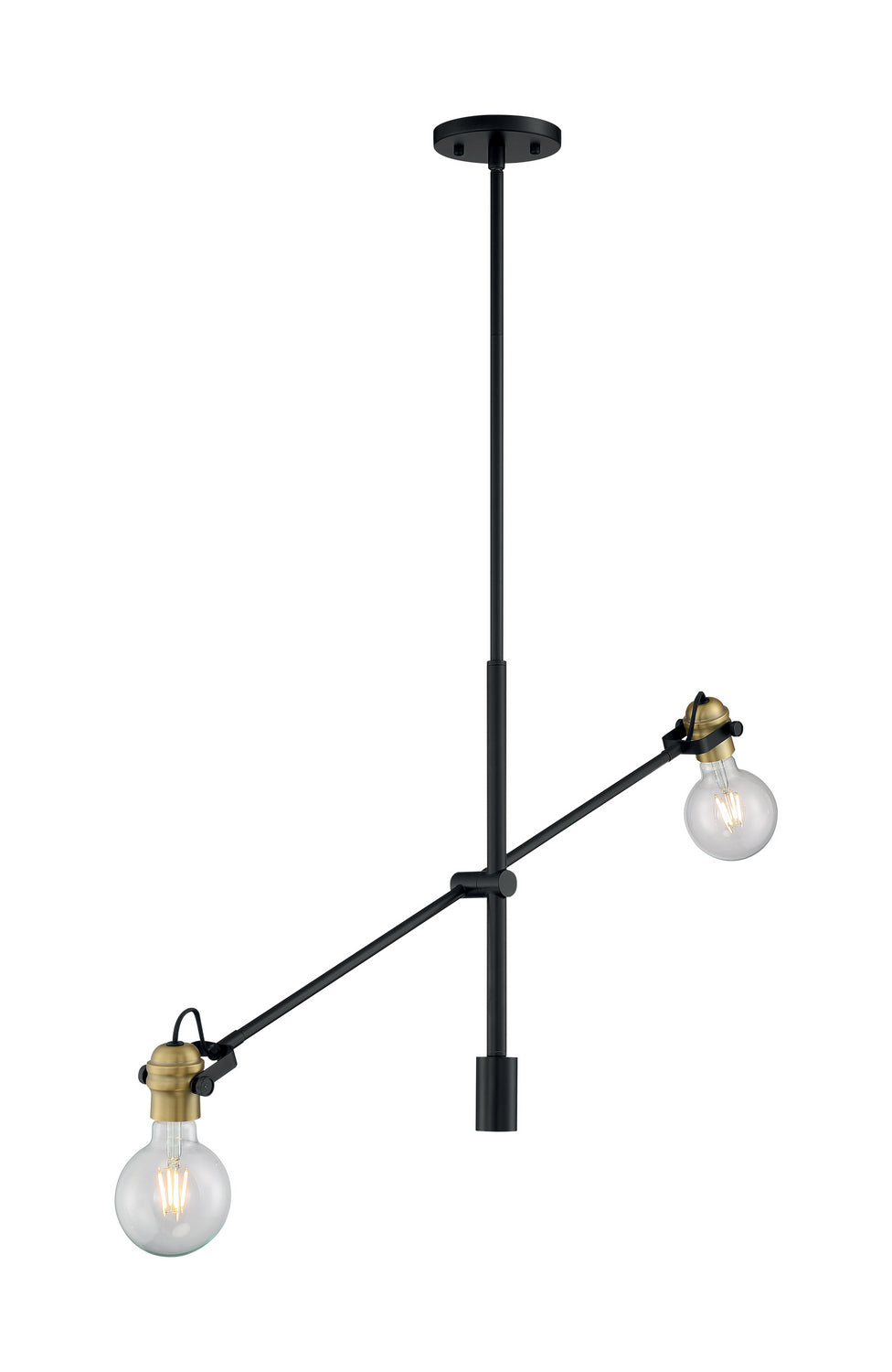 Nuvo Mantra 60-6988 Pendant Light - Black / Brass Accents