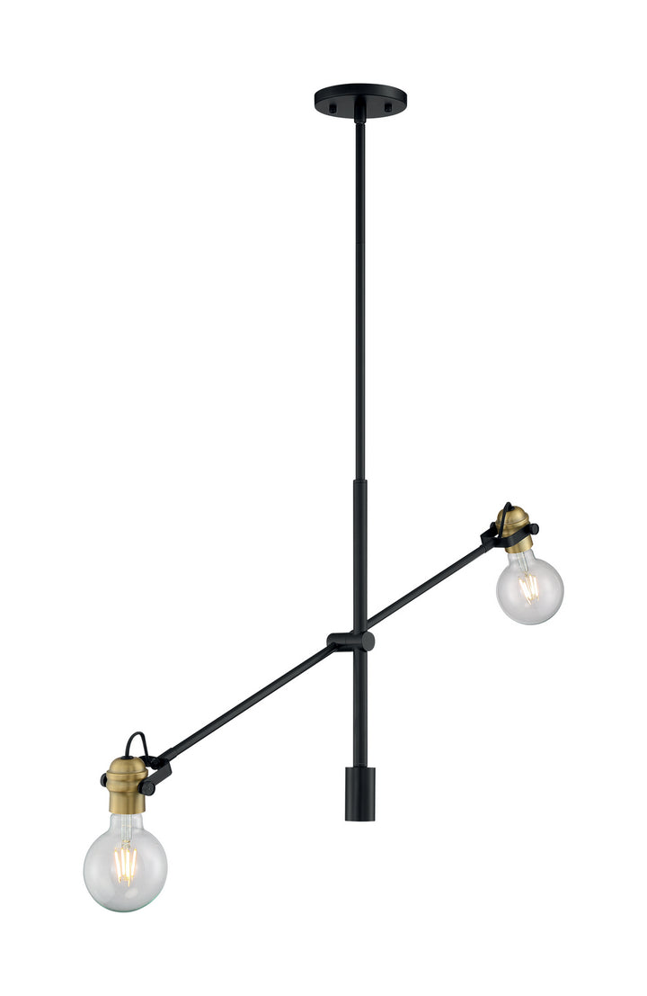 Nuvo Mantra 60-6988 Pendant Light - Black / Brass Accents