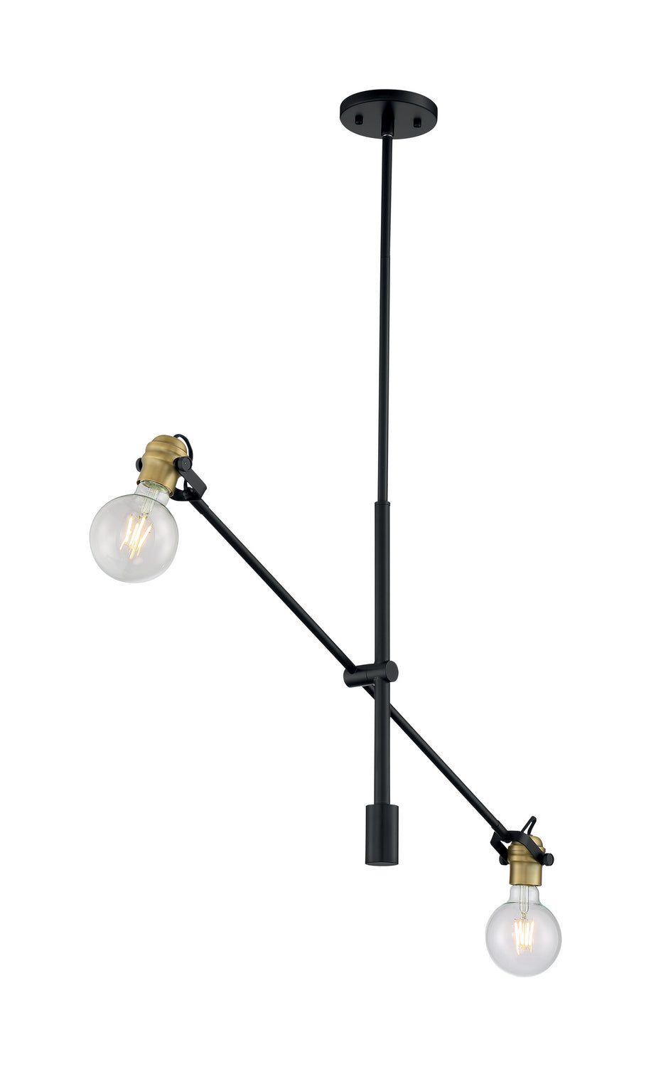 Nuvo Mantra 60-6988 Pendant Light - Black / Brass Accents