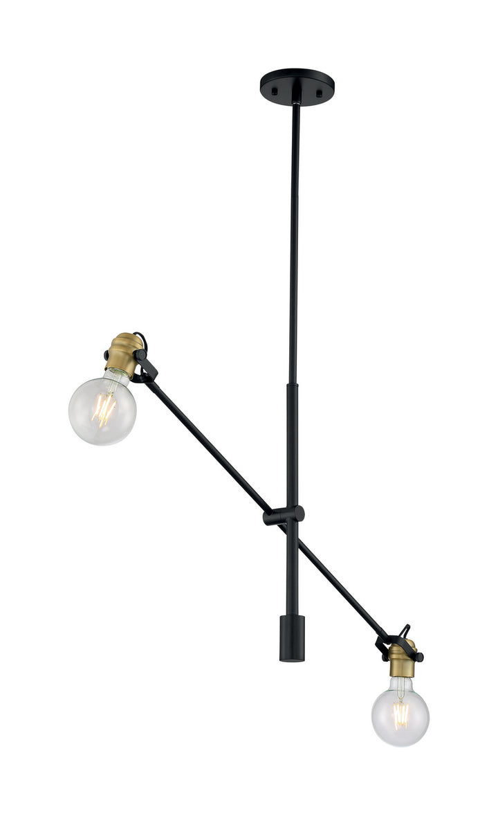 Nuvo Mantra 60-6988 Pendant Light - Black / Brass Accents