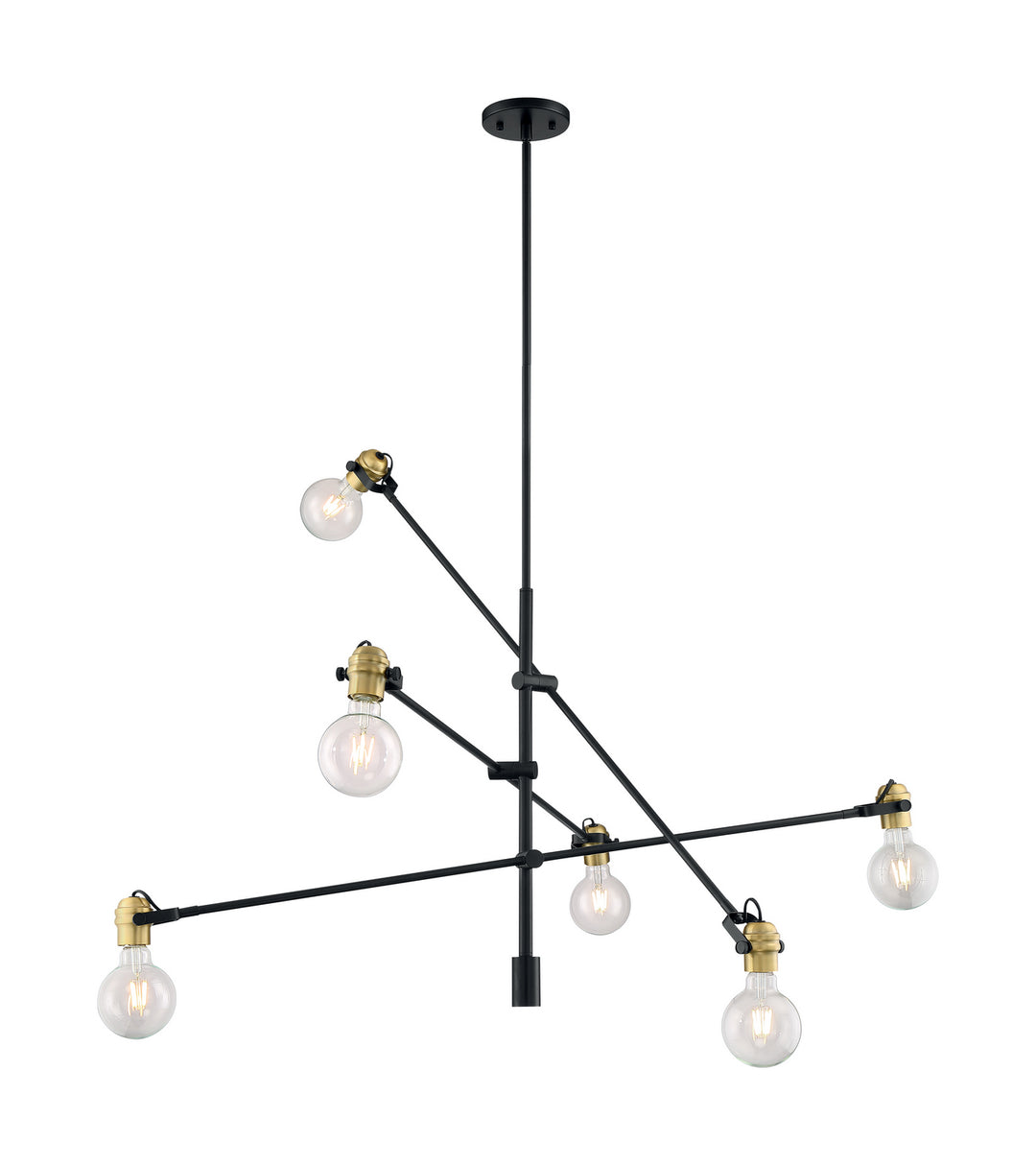 Nuvo Mantra 60-6989 Pendant Light - Black / Brass Accents
