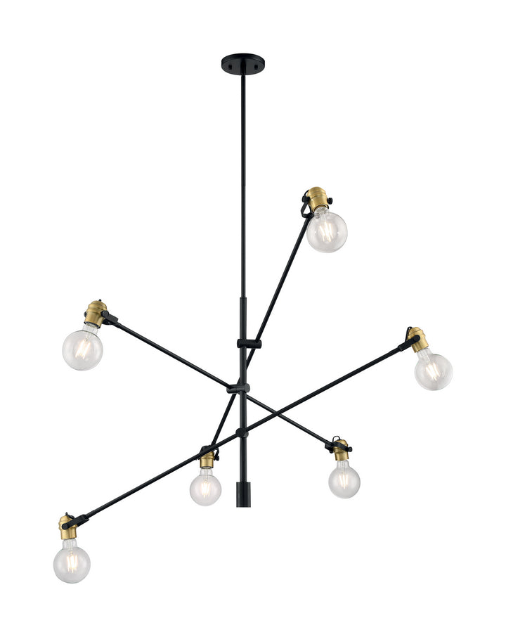 Nuvo Mantra 60-6989 Pendant Light - Black / Brass Accents