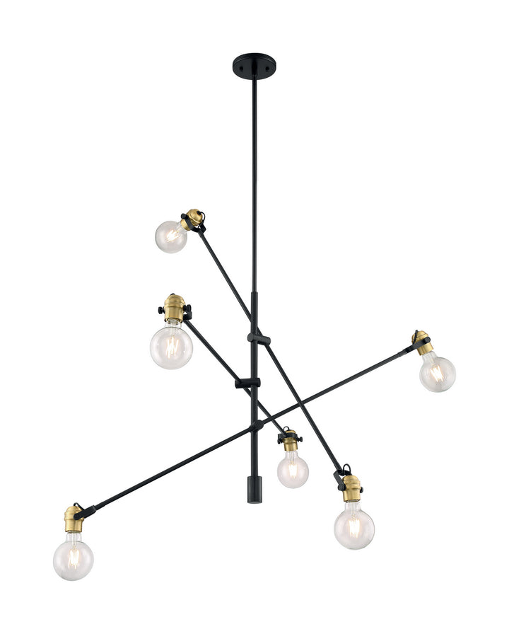 Nuvo Mantra 60-6989 Pendant Light - Black / Brass Accents