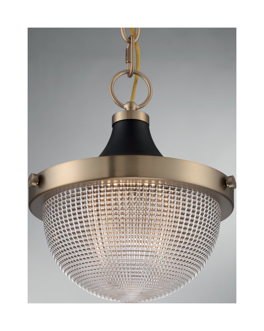 Nuvo Faro 60-7059 Pendant Light - Burnished Brass / Black Accents