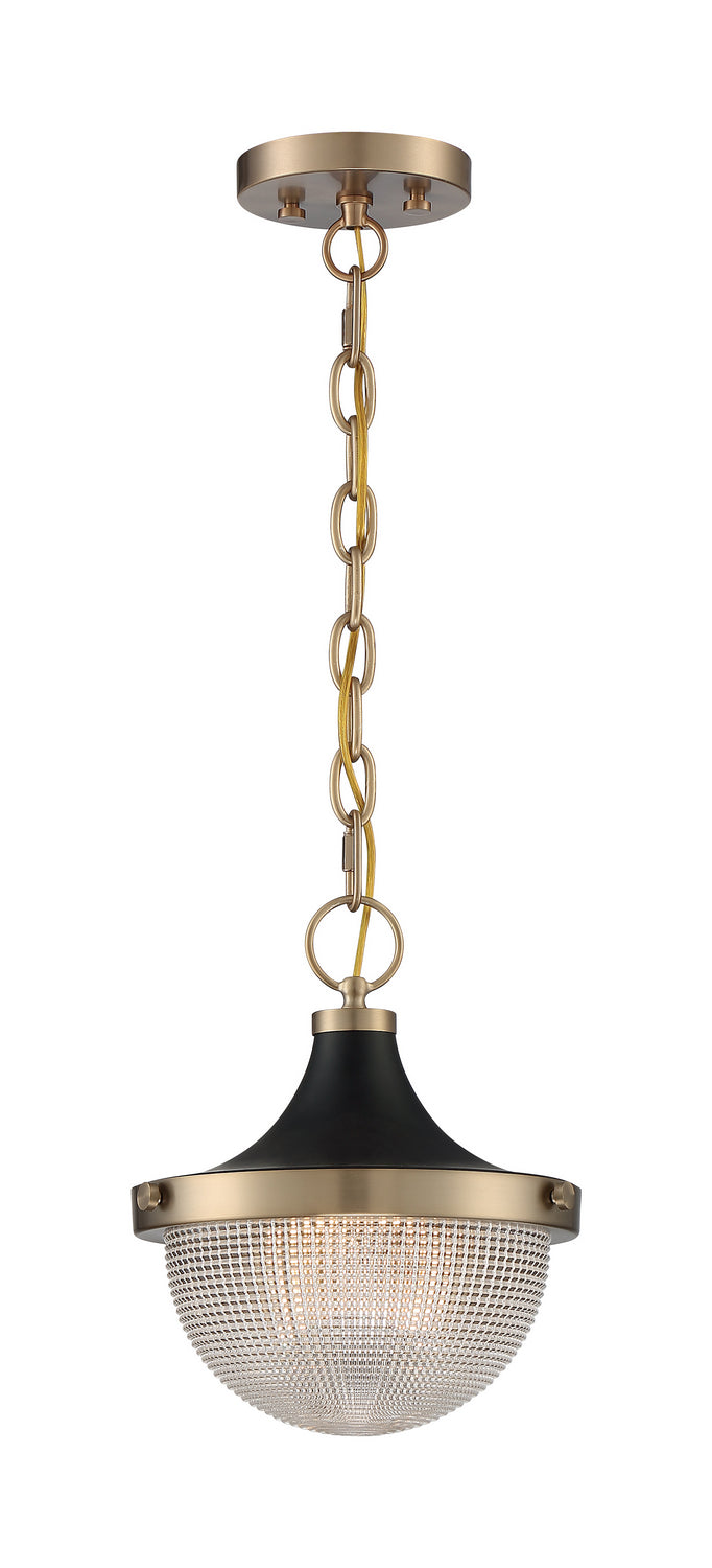 Nuvo Faro 60-7059 Pendant Light - Burnished Brass / Black Accents