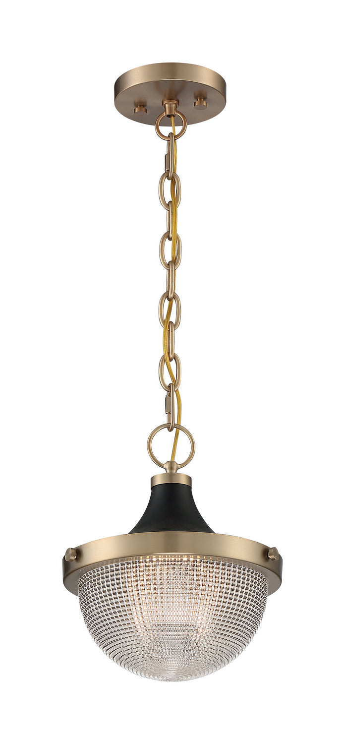 Nuvo Faro 60-7059 Pendant Light - Burnished Brass / Black Accents