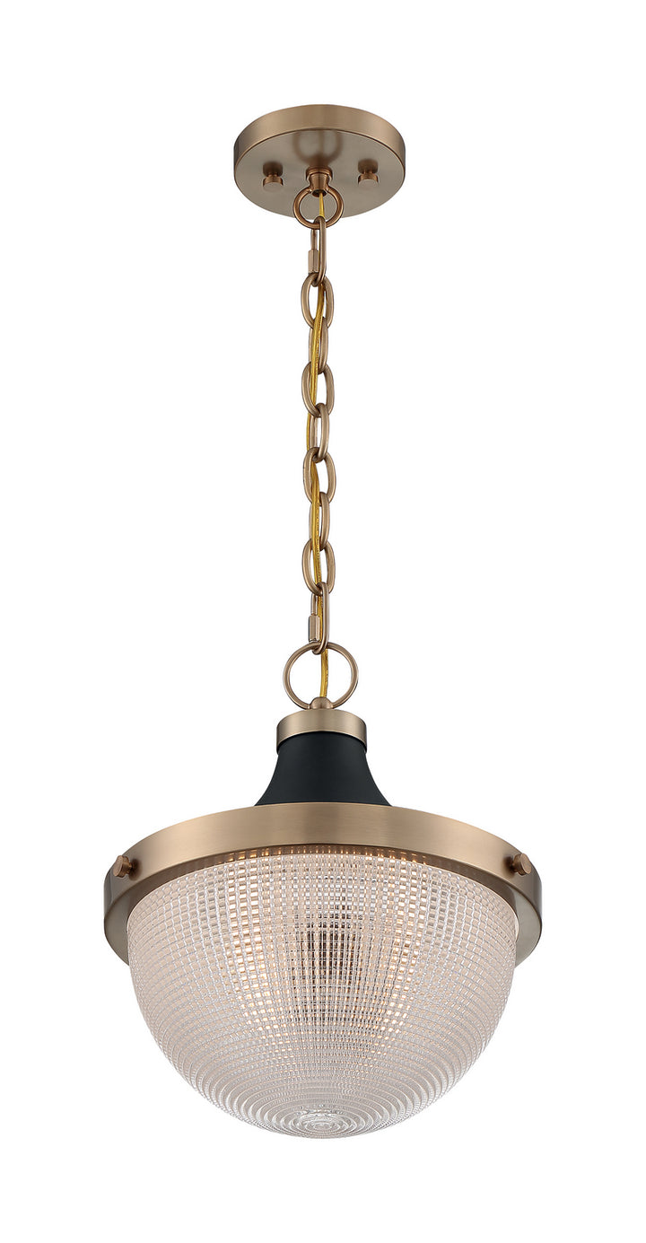 Nuvo Faro 60-7060 Pendant Light - Burnished Brass / Black Accents