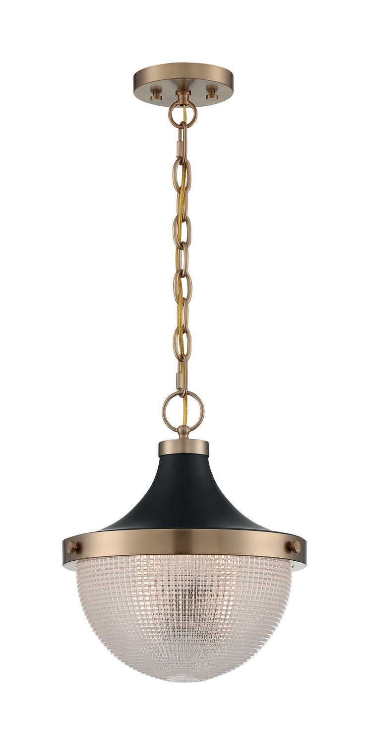 Nuvo Faro 60-7060 Pendant Light - Burnished Brass / Black Accents