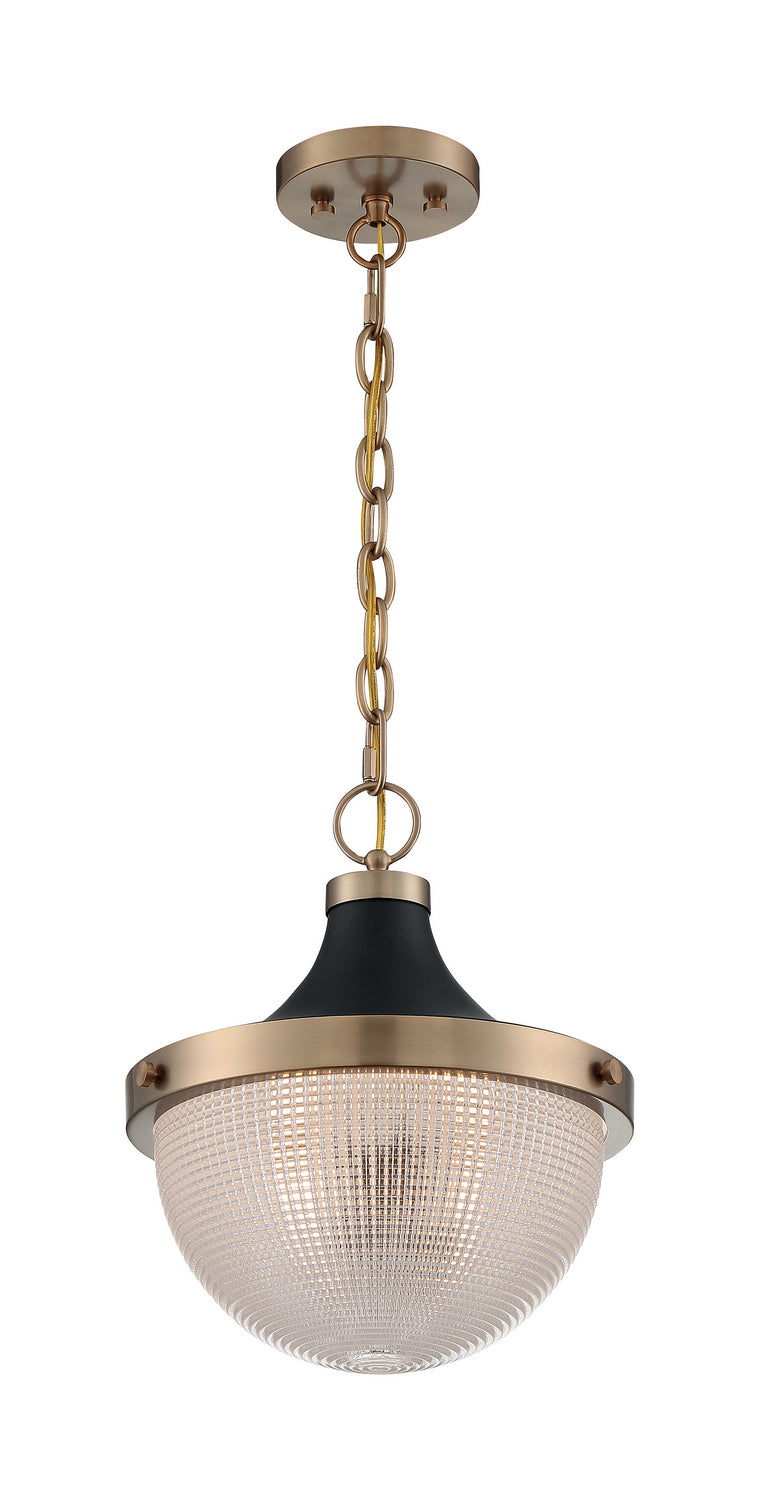 Nuvo Faro 60-7060 Pendant Light - Burnished Brass / Black Accents