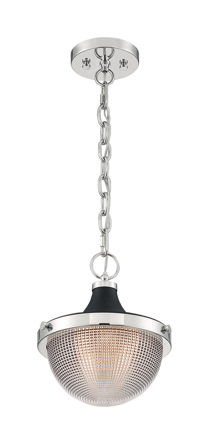 Nuvo Faro 60-7069 Pendant Light - Polished Nickel / Black Accents