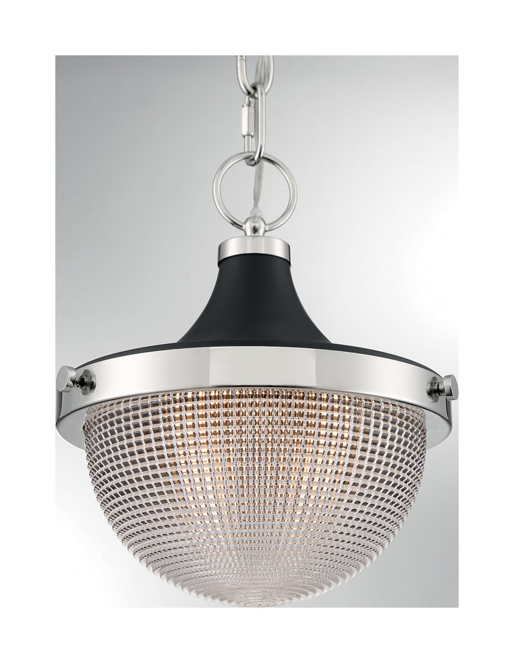 Nuvo Faro 60-7069 Pendant Light - Polished Nickel / Black Accents