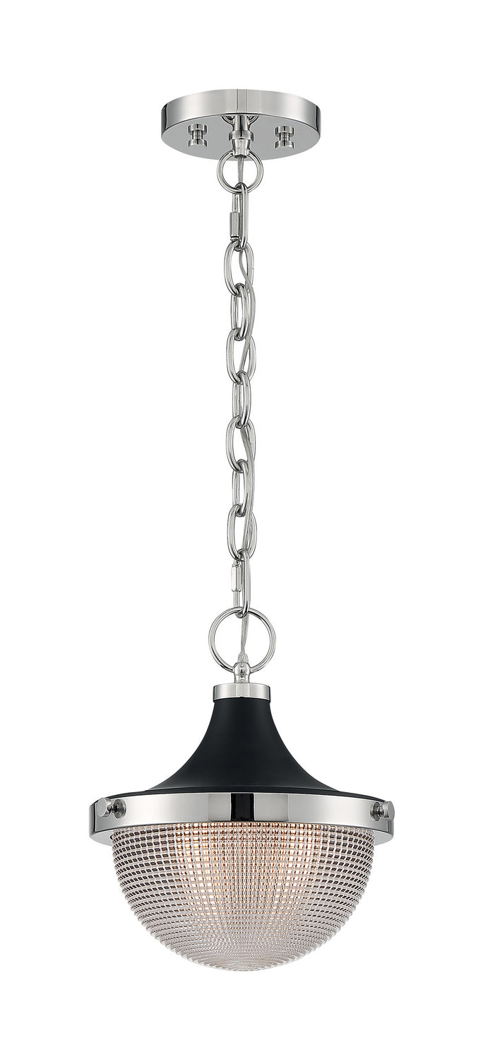 Nuvo Faro 60-7069 Pendant Light - Polished Nickel / Black Accents