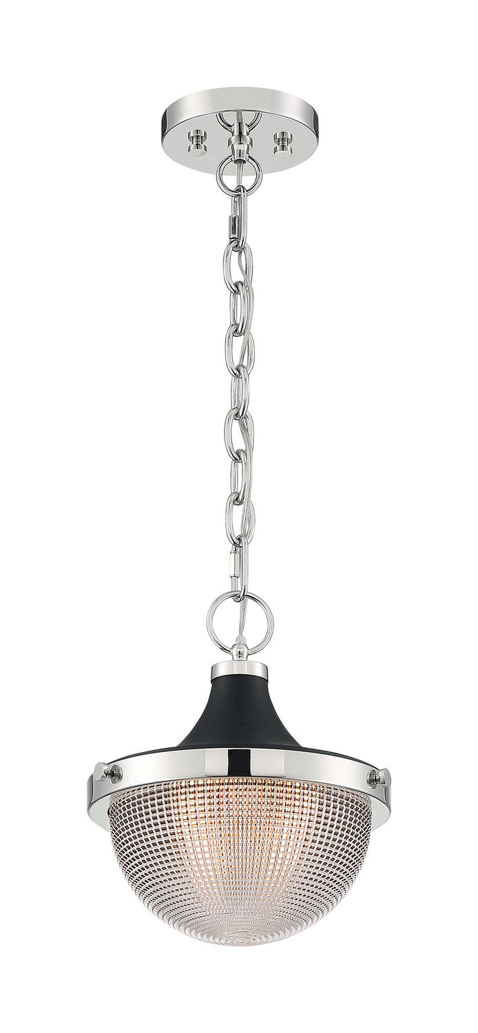 Nuvo Faro 60-7069 Pendant Light - Polished Nickel / Black Accents