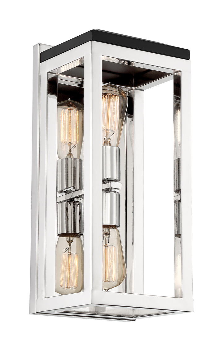 Nuvo Cakewalk 60-7092 Wall Light - Polished Nickel / Black Accents