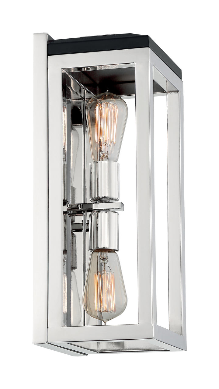 Nuvo Cakewalk 60-7092 Wall Light - Polished Nickel / Black Accents