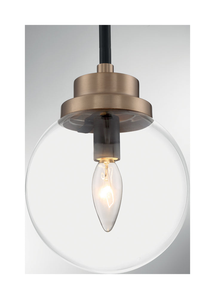 Nuvo Axis 60-7121 Pendant Light - Matte Black / Brass Accents