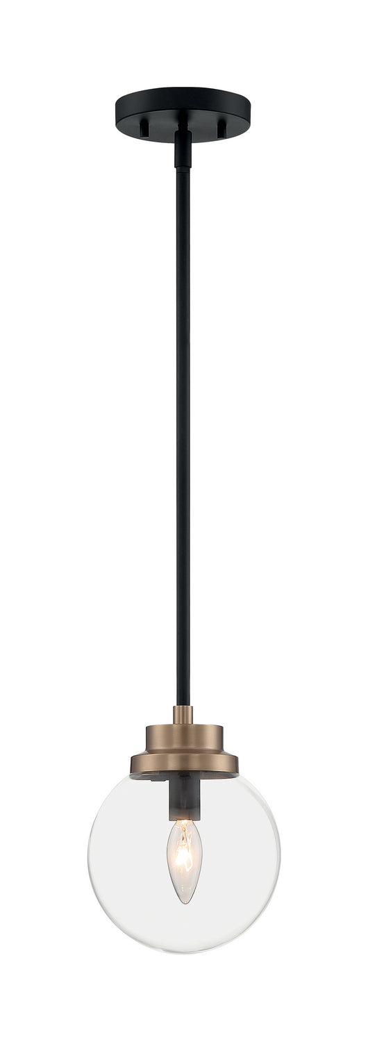 Nuvo Axis 60-7121 Pendant Light - Matte Black / Brass Accents